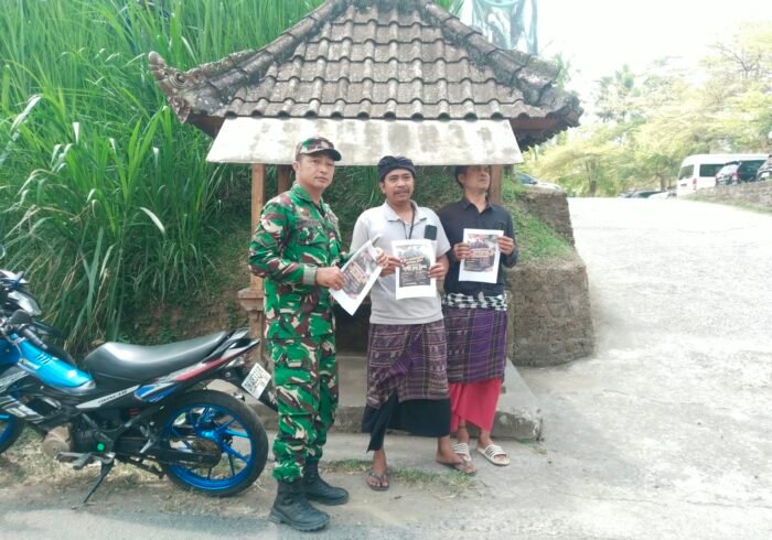 Babinsa Awasi Upacara Dewa Yadnya di Pura Goa Lawah