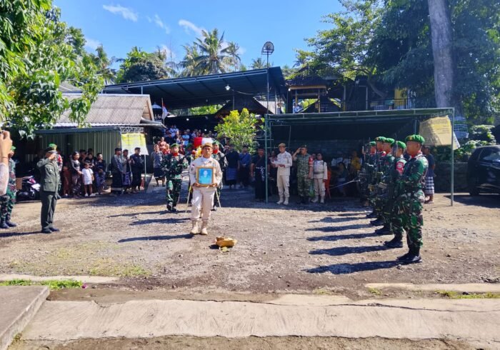 Kodim 1610/Klungkung Gelar Upacara Perabuan Militer untuk Mendiang Peltu (Purn) I Made Sarma