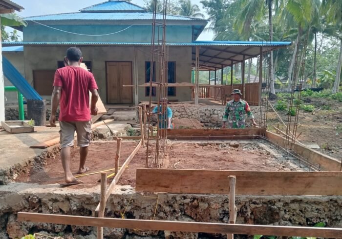 Satgas TMMD Kodim 1512/Weda Teruskan Proyek Bak Wudhu di Desa Kacepi