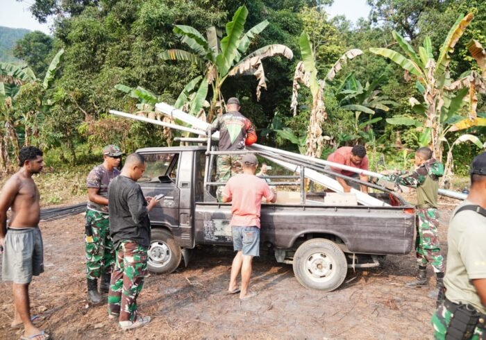 Hari Pertama TMMD Ke-130, Satgas TNI Gelar Distribusi Material di Ambon
